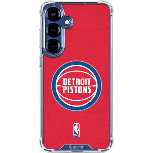 NBA Detroit Pistons Distressed Galaxy S25 Clear Case